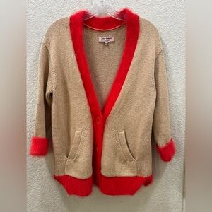 Juicy Couture Angora Tan and Red Cardigan